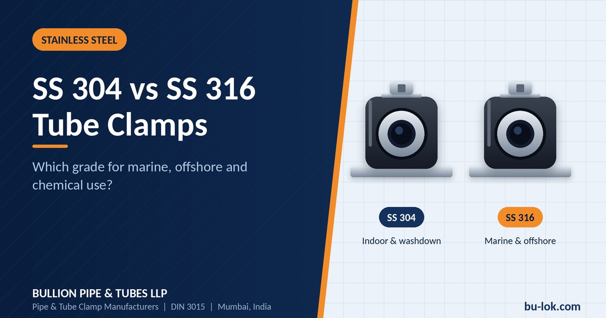 SS 304 vs SS 316 Tube Clamps: Which Grade Is Right for Marine, Offshore and Chemical Use?