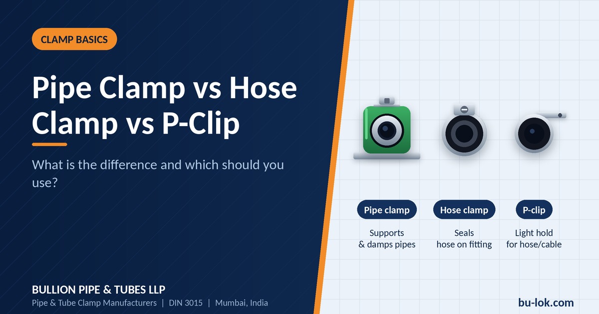 Pipe Clamp vs Hose Clamp vs P-Clip: What Is the Difference and Which Should You Use?